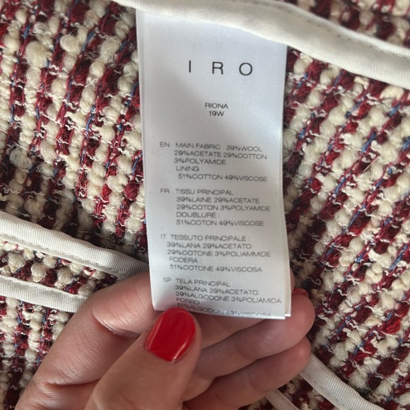 IRO red and white tweed jacket - Picture 3 of 4